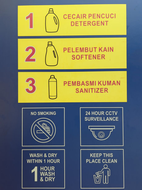 多语种洗衣指示牌。图片下载