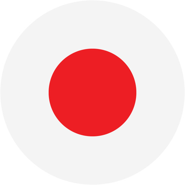 日本国旗。圆形图标标志。标准颜色。按钮标志图标。数码插图。电脑插图。矢量插图。图片下载