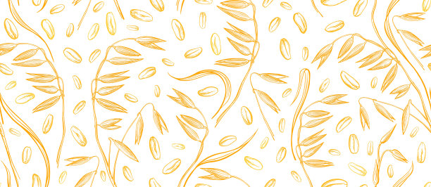 田里的燕麦粒。金色的小麦，拼字背景图片下载