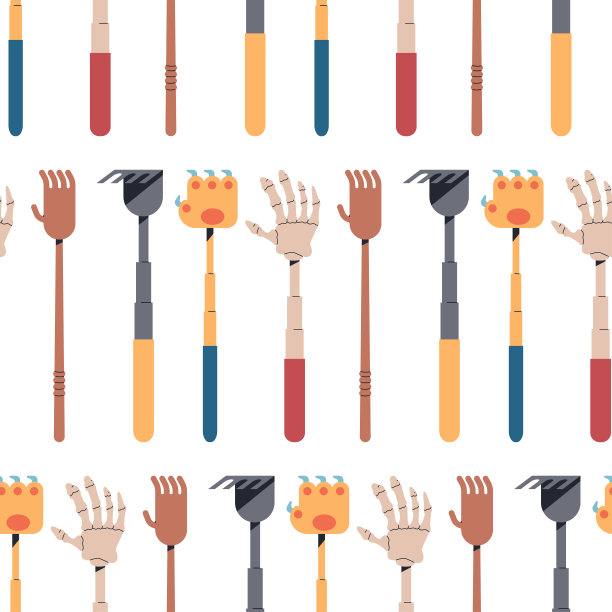 背抓矢量卡通无缝图案。图片下载