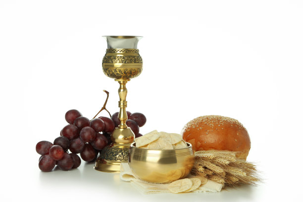 圣餐的概念，孤立在白色的背景上图片下载