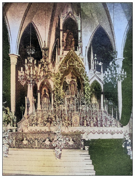 古色古香的黑白照片:菲律宾马尼拉圣多明各教堂图片下载