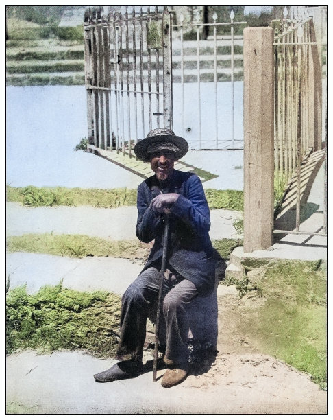 古董黑白照片:一个流浪的算命先生和魔术师，比那尔德尔里奥，古巴图片下载