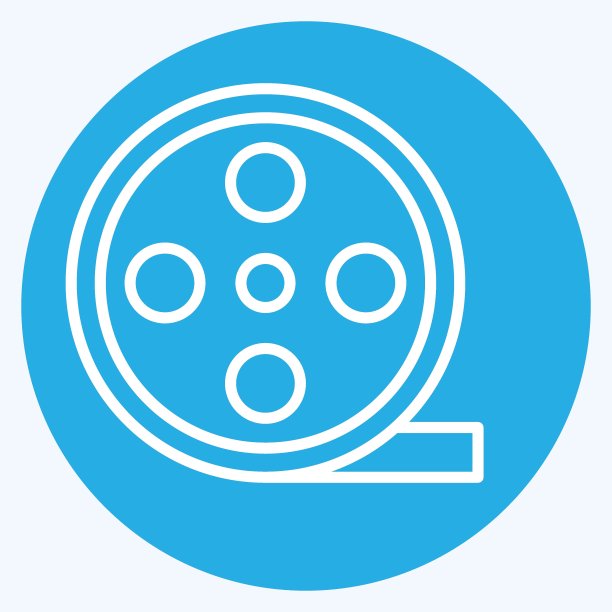 偶像电影角色。与娱乐有关的符号。蓝眼睛的风格。简单的设计说明图片下载