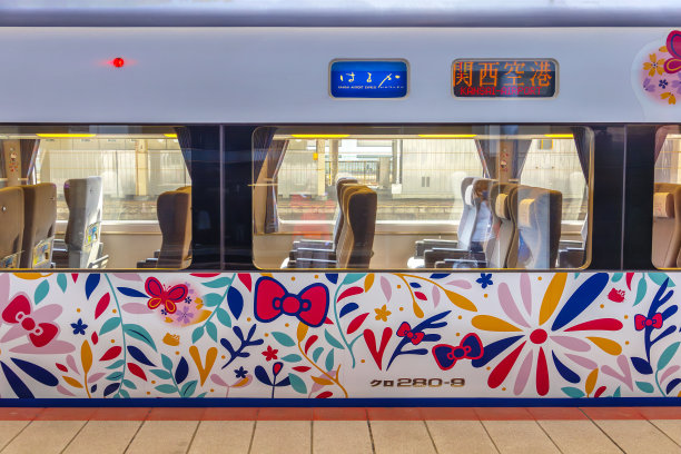 在大阪关西国际机场，Hello Kitty Haruka特快列车图片下载