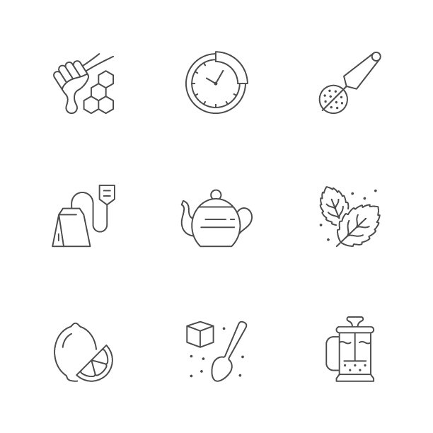 设置茶的线条图标图片下载