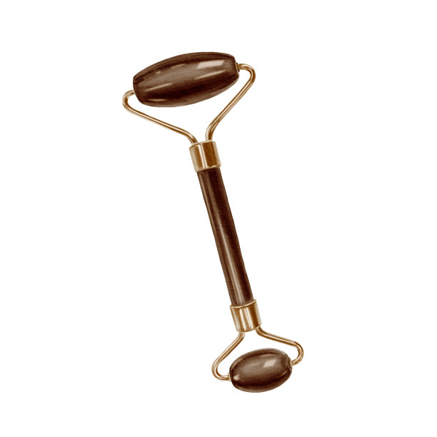 手绘水彩面部滚筒，面部按摩器孤立插图。个人护理，家庭水疗。用于时尚杂志、印刷品、横幅、邀请函、广告、美容院、美容护理。图片下载