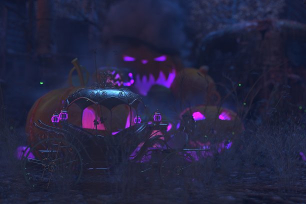 雾中诡异的光芒图片下载