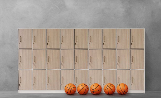 体育馆的篮球储物柜图片下载