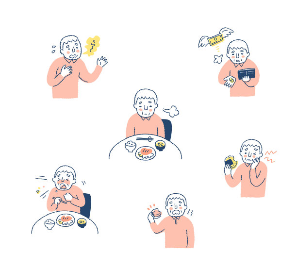 虚弱各种症状的插图集图片下载