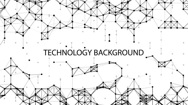 抽象的数字背景的点和线。发光的黑色神经丛。大数据。网络或连接。抽象技术科学背景。三维矢量插图。图片下载