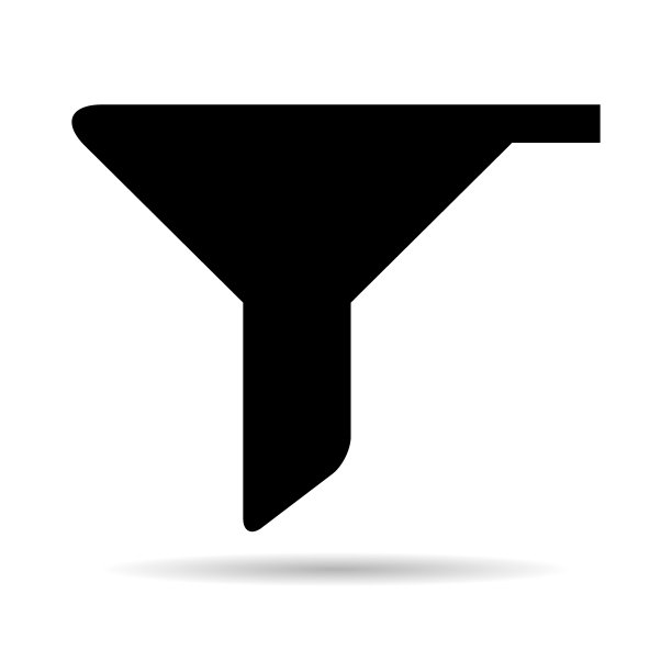 过滤按钮网页形状阴影图标，过滤符号，漏斗标志矢量插图图片下载