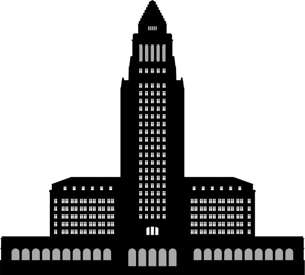 洛杉矶市政厅剪影图片下载