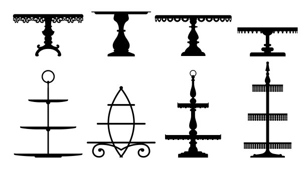 婚礼或茶饼拼盘，支架和托盘设置图片下载