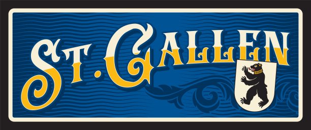 圣加仑瑞士贴纸，瑞士州图片下载