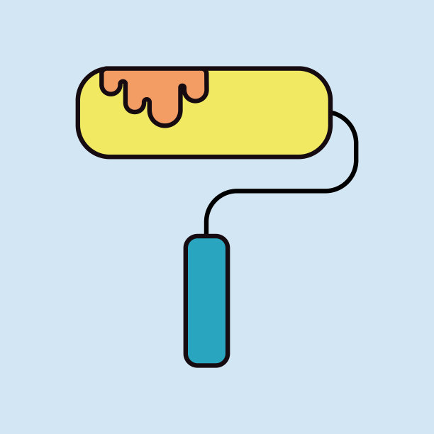 油漆滚筒矢量图标。施工、修复图片下载