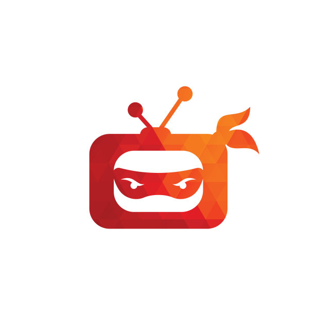 忍者电视标志图标设计。忍者电视图标图片下载