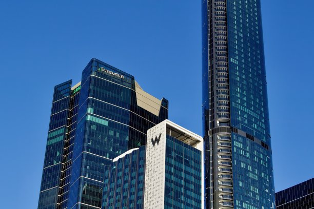 布里斯班区:鸟瞰建筑辉煌，布里斯班市中心，昆士兰图片下载