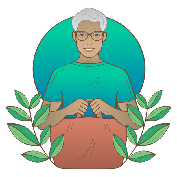 戴眼镜的老人拿着购物袋图片下载