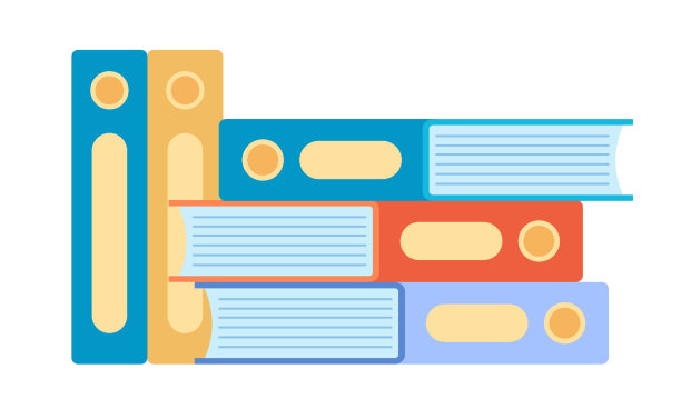 文件文件堆孤立的概念。矢量平面图形设计插图图片下载