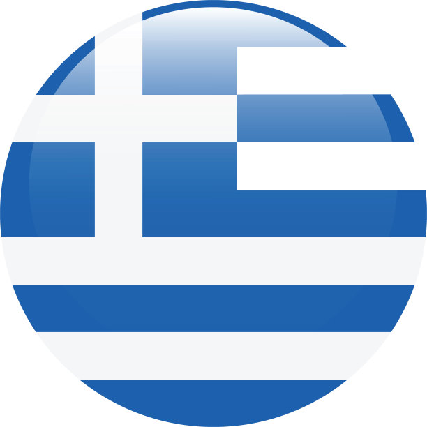 希腊国旗。旗帜图标。标准颜色。圆形图标旗帜。计算机插图。数字插图。矢量插图。图片下载