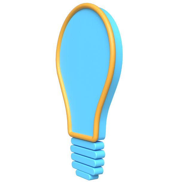 3D卡通灯泡插画逼真的渲染-照明精度图片下载