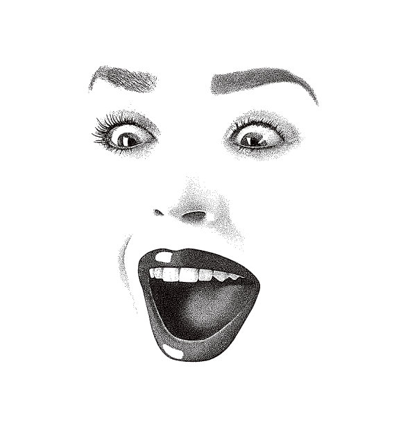 点画插图的女人的眼睛和嘴唇图片下载