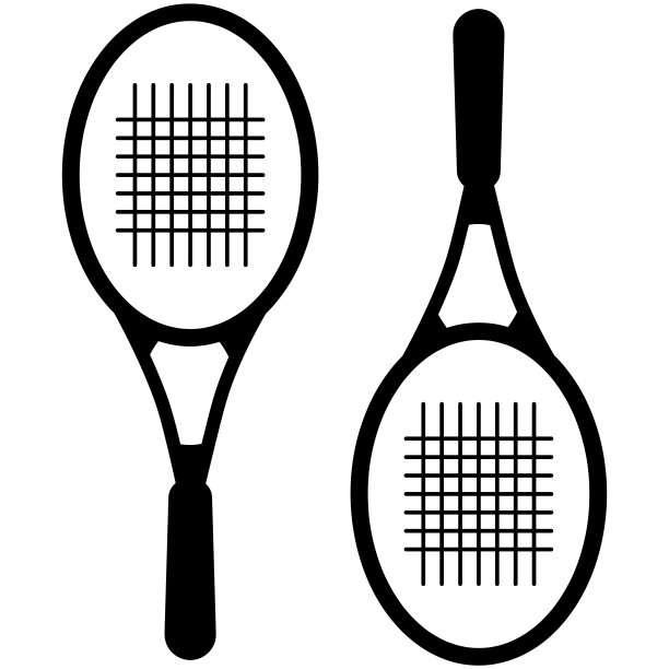 网球拍线图标孤立在白色上图片下载