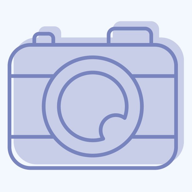 图标的相机。与娱乐有关的符号。双音风格。简单的设计说明图片下载