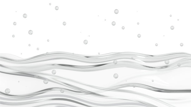 3d渲染清澈的水，周围是闪闪发光的气泡图片下载