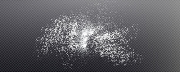 圣诞发光散景五彩纸屑光和闪闪发光的纹理覆盖为您的设计。糖霜效果用白糖、盐和面粉进行烘烤，在透明的背景上与粉状白色隔离。图片下载