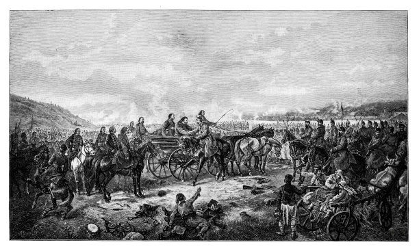 罗马尼亚查尔斯王子与受伤的奥斯曼·帕夏会面图片下载