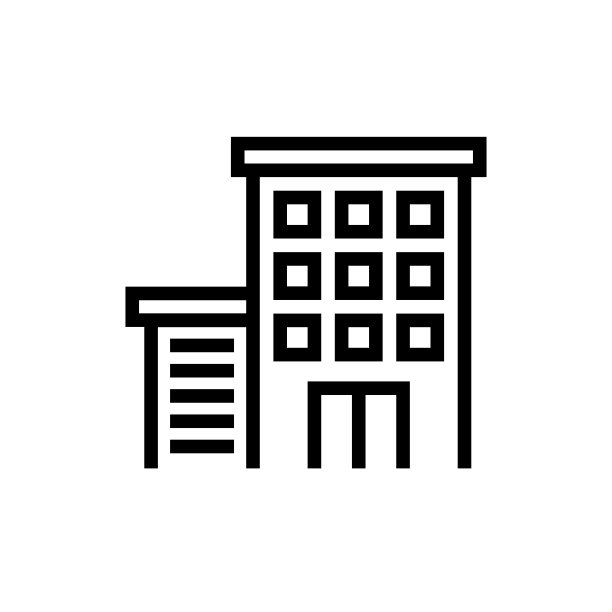 建筑物线图标。摩天大楼，公寓，国家大厦。图片下载