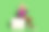 友好甜美的女士穿着紫色上衣坐在白色立方体显示v字空空间孤立的绿色背景的全身照片图片下载