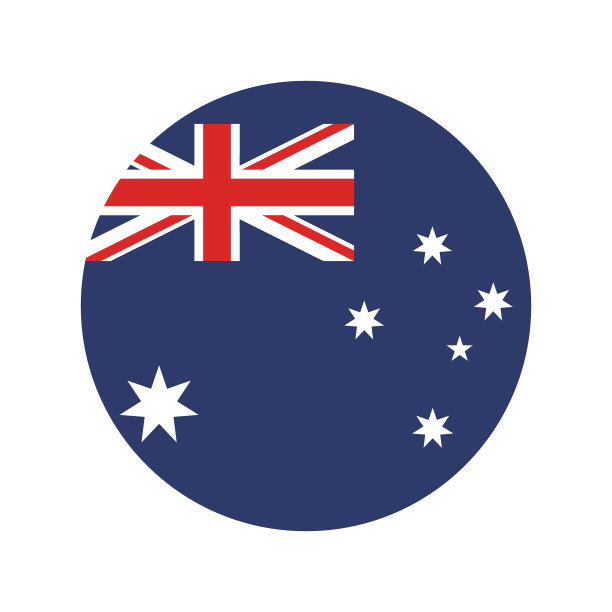 澳大利亚圆旗。圆形图标标志。标准颜色。按钮标志图标。电脑插图。矢量插图。数码插图。图片下载