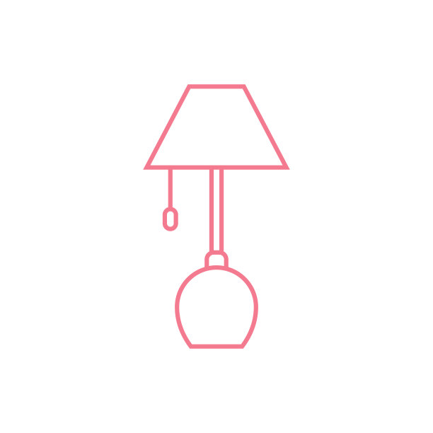室内台灯图标矢量插图设计图片下载