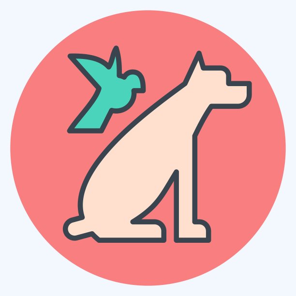 图标的动物。相关的照片和插图符号。颜色搭配风格。简单的设计说明图片下载