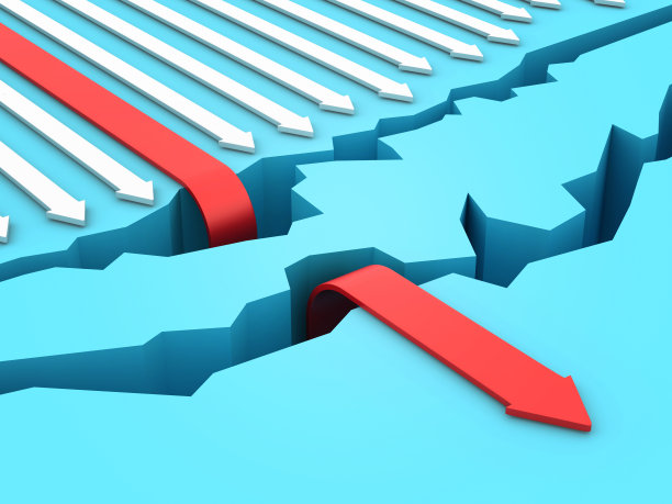 3D箭头和崩溃洞图片下载