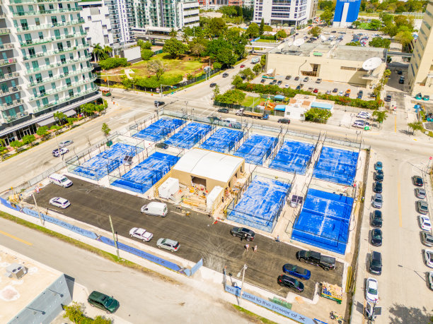 迈阿密市中心桨板运动场航拍照片图片下载