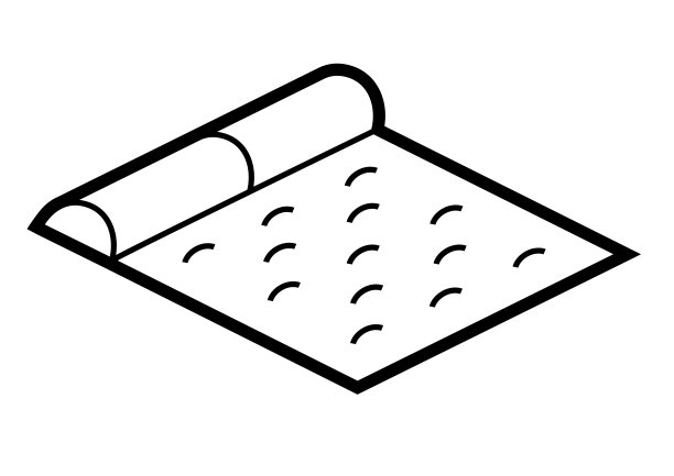 游客床垫图标。户外旅行露营生存装备。图片下载