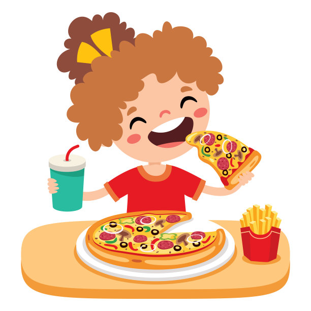 卡通小孩的食物概念图片下载