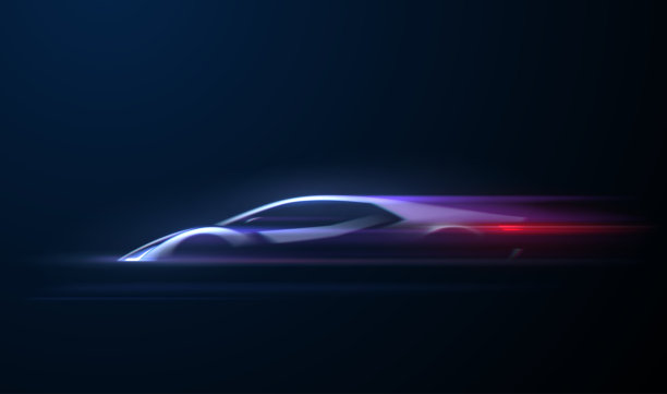 汽车轮廓与运动光效果图片下载