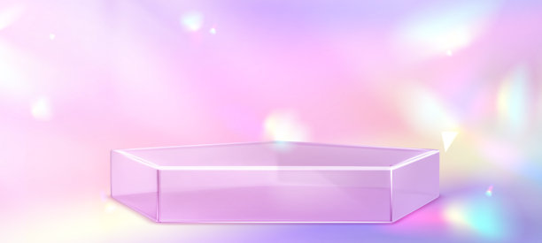 玻璃透明五角形产品裙座图片下载