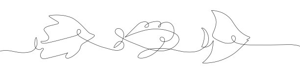 海鱼，海洋生物，水下野生动物。图形绘制。黑白轮廓图像在铅笔，线。设计背景。图片下载