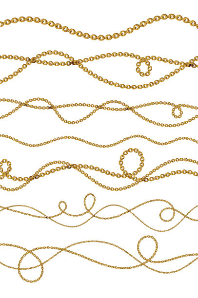 金链孤立在白色。图片下载