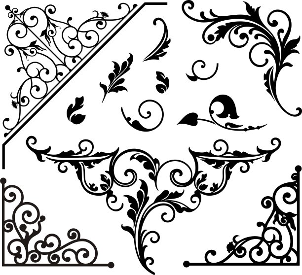 矢量锻铁角饰品图片下载