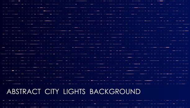 水平夜间霓虹灯抽象背景与城市城市景观，封面，网站介绍在高清格式。互联网产品网页设计的UI模板布局。向量横幅图片下载