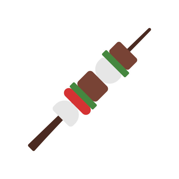 烧烤棒平面图标的插图图片下载