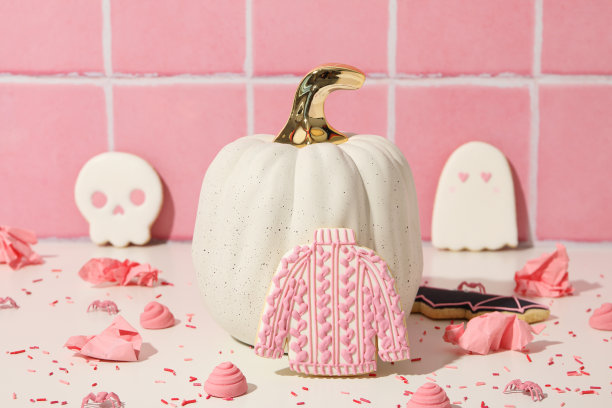 万圣节的白南瓜饼干图片下载