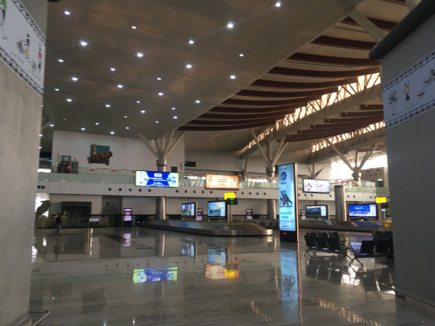 印度赖布尔斯瓦米维韦卡南达机场到达大厅的行李传送带图片下载